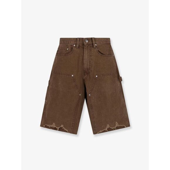 Tonywack Men Cargo Cotton Bermuda Shorts With Distressed Effect